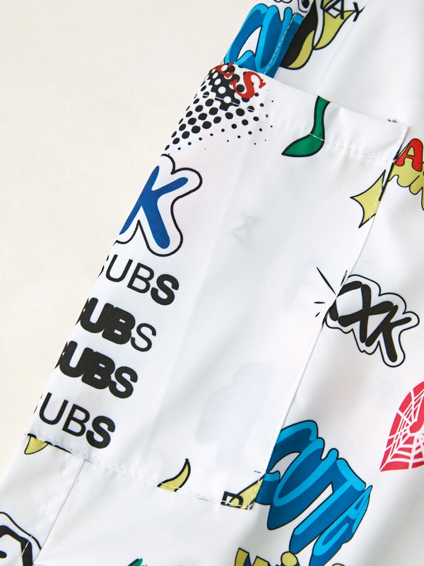 Pantalones de pierna ancha con estampado de grafiti interesante para hombre-3