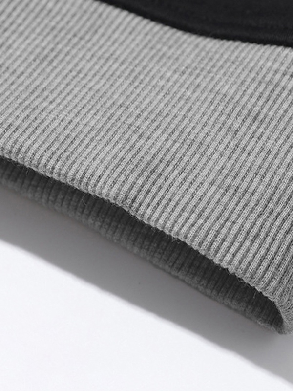 Sudadera de piel con raglán y empalme para hombre-2