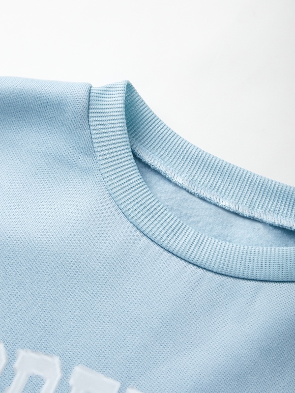 Sudadera con cuello redondo y estampado de letras vintage para hombre-3