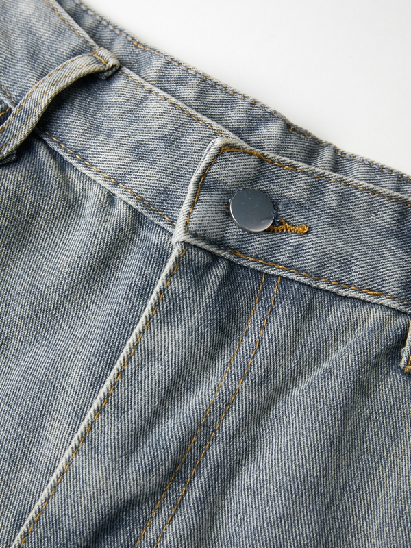 Vaqueros holgados con ribete crudo desgastados Street para hombre-4