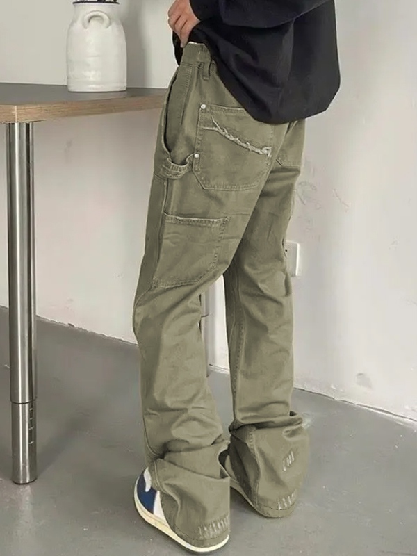 Vaqueros holgados con múltiples bolsillos para hombre-2