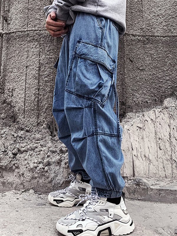 Jeans jogger cargo de ajuste holgado para hombre-2