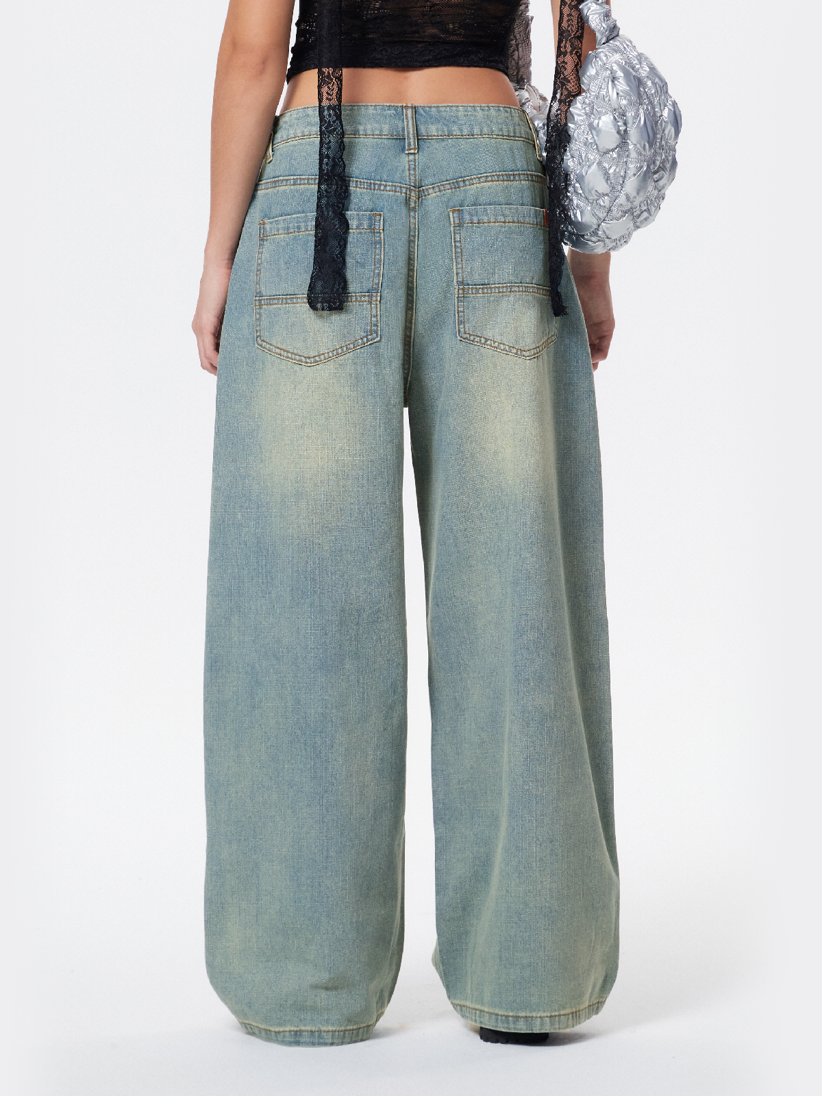 Vaqueros boyfriend desgastados estilo retro americano-4