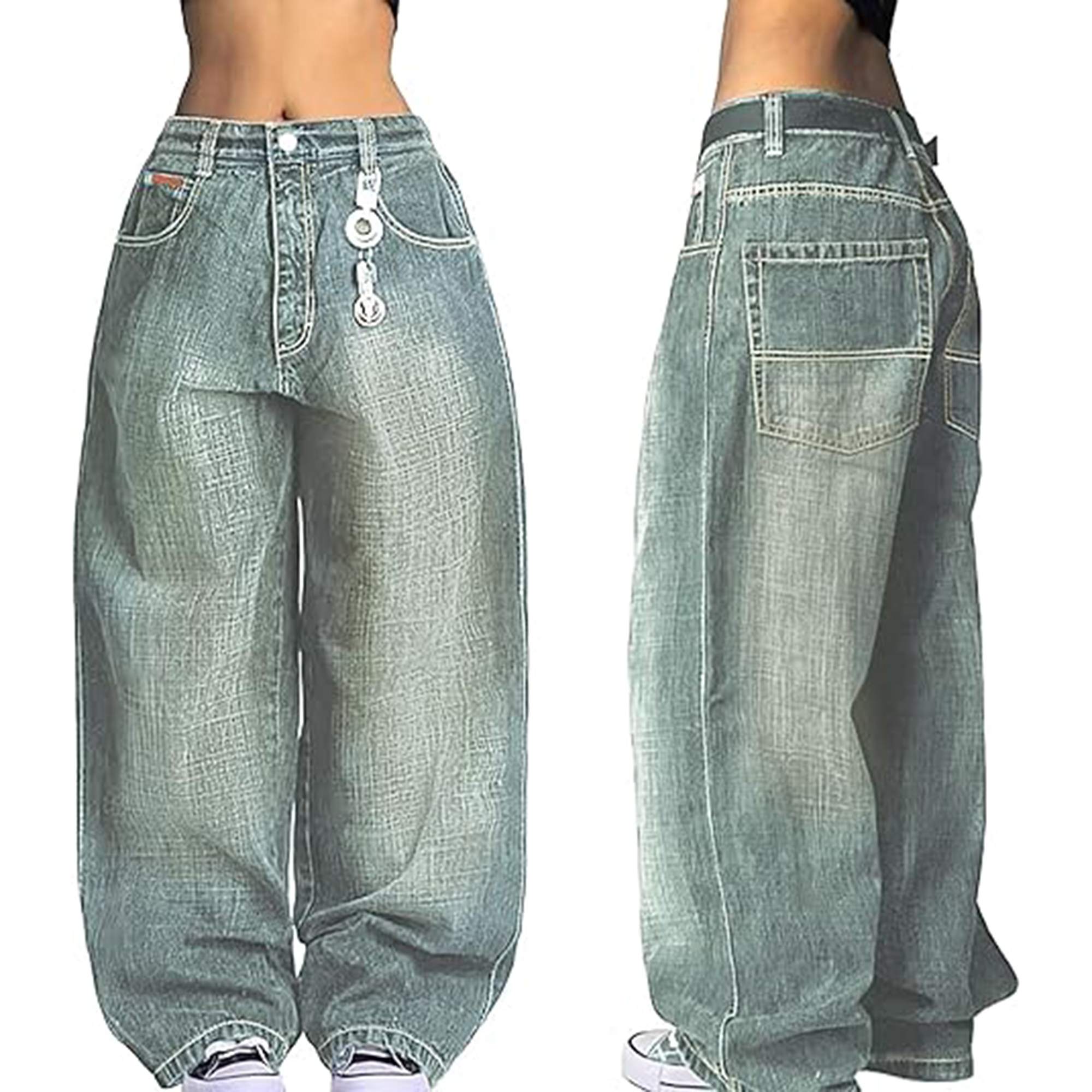 Vaqueros boyfriend desgastados estilo retro americano-2