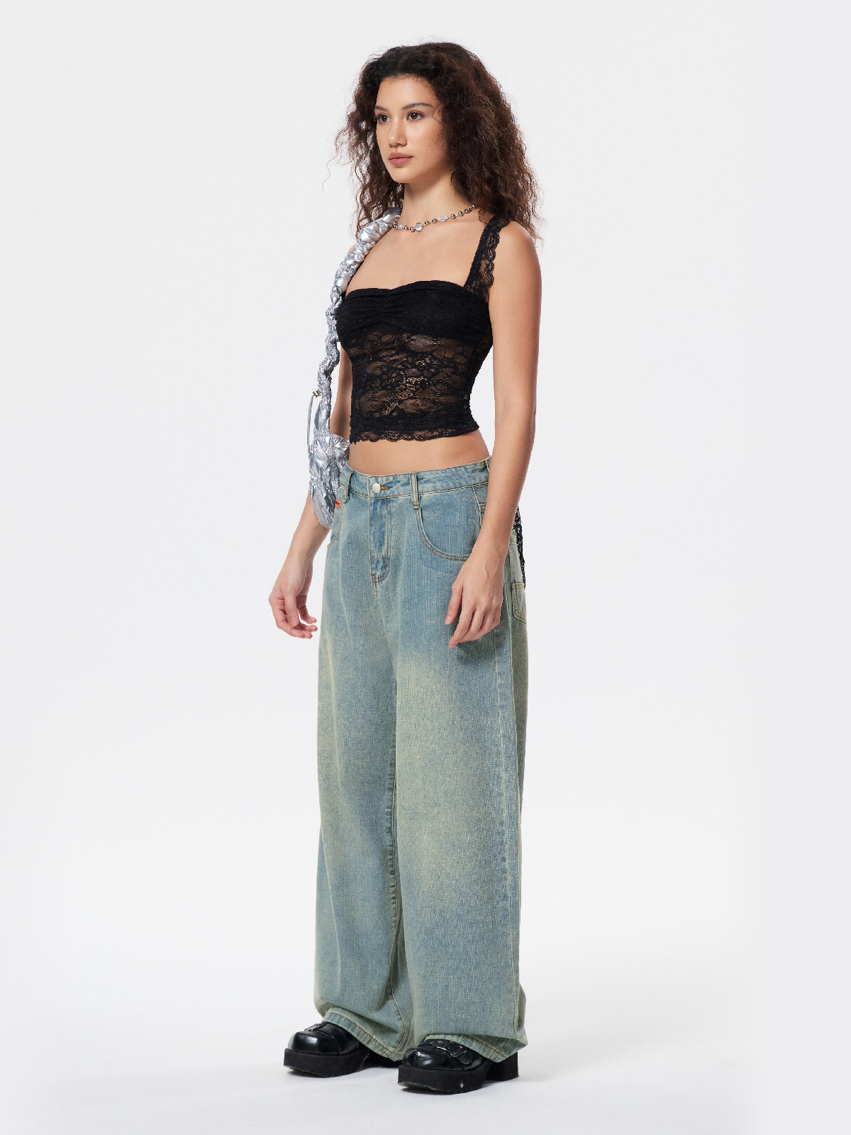 Vaqueros boyfriend desgastados estilo retro americano-5