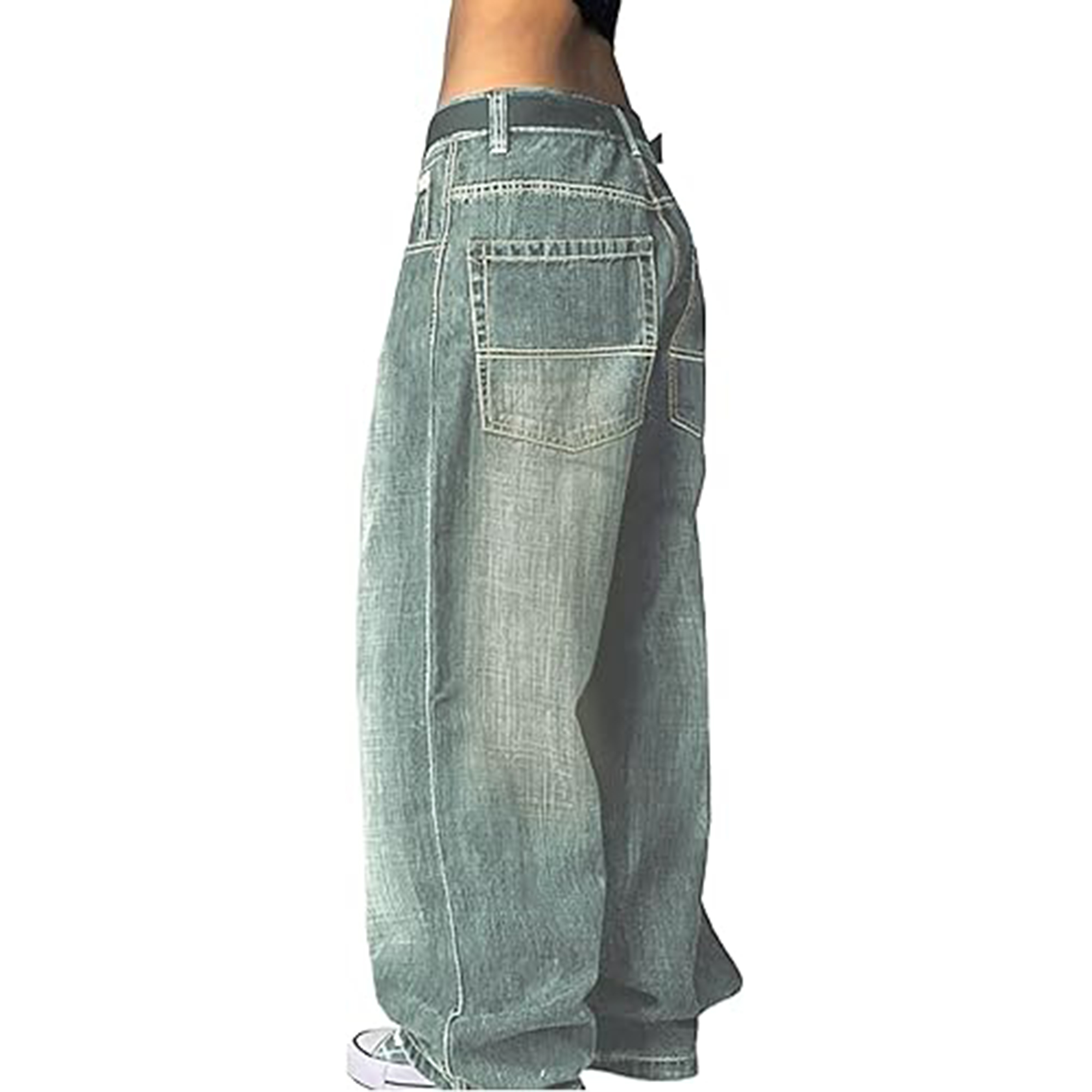 Vaqueros boyfriend desgastados estilo retro americano-1