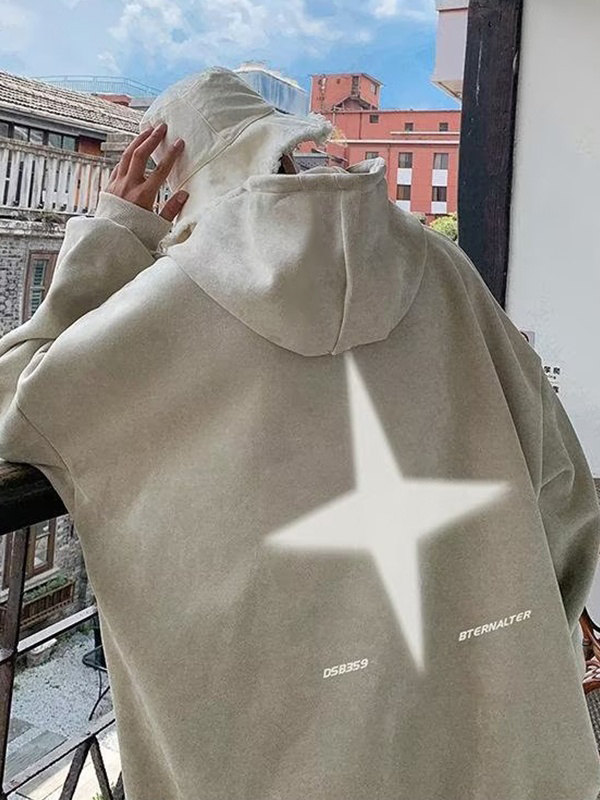 Sudadera con capucha extragrande estampada para hombre-2