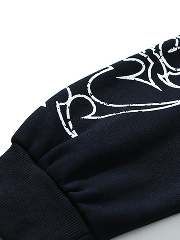 Sudadera con capucha extragrande con estampado de retrato de calle para hombre-3