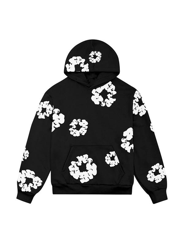 Sudadera extragrande con estampado de flores de espuma-1