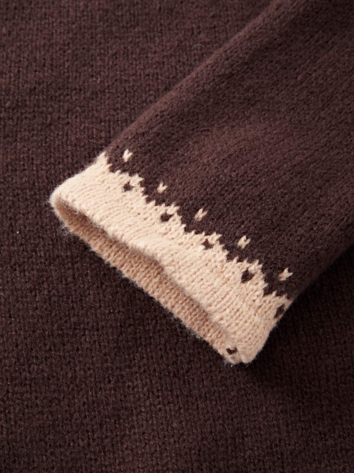 Suéter de punto jacquard con botones en la parte delantera-8