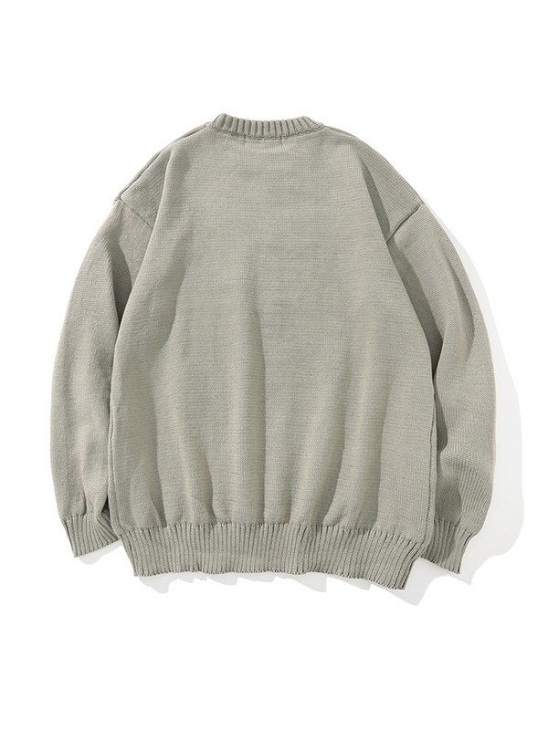 Suéter tipo jersey con gráfico de estatua de relámpago para hombre-1