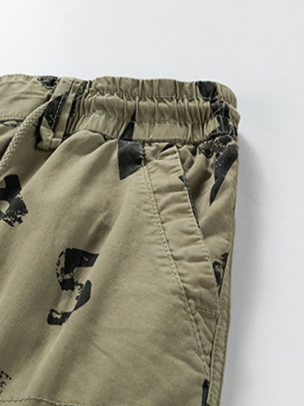 Shorts cargo sueltos estampados para hombre-2